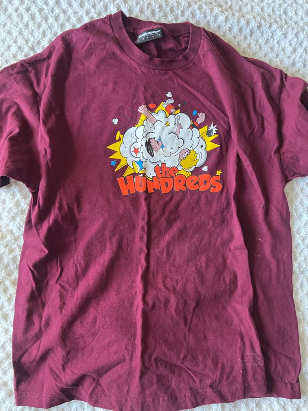 The Hundreds Kids Short Sleeve Graphic Tee - Burgundy with Multicolor Chest Art